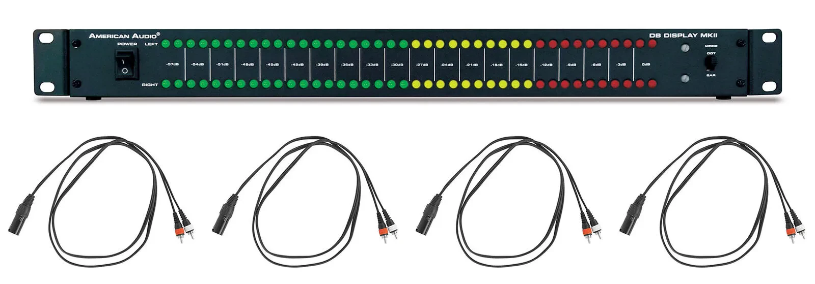 American Audio ADJ DB DISPLAY MKII 19" 5V LED Db Level Display & Amp Rack+Cables