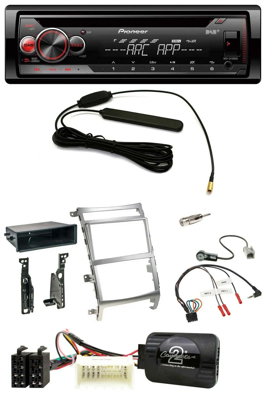 Pioneer CD USB Lenkrad DAB MP3 Autoradio für Hyundai IX55 2009-2012 silber