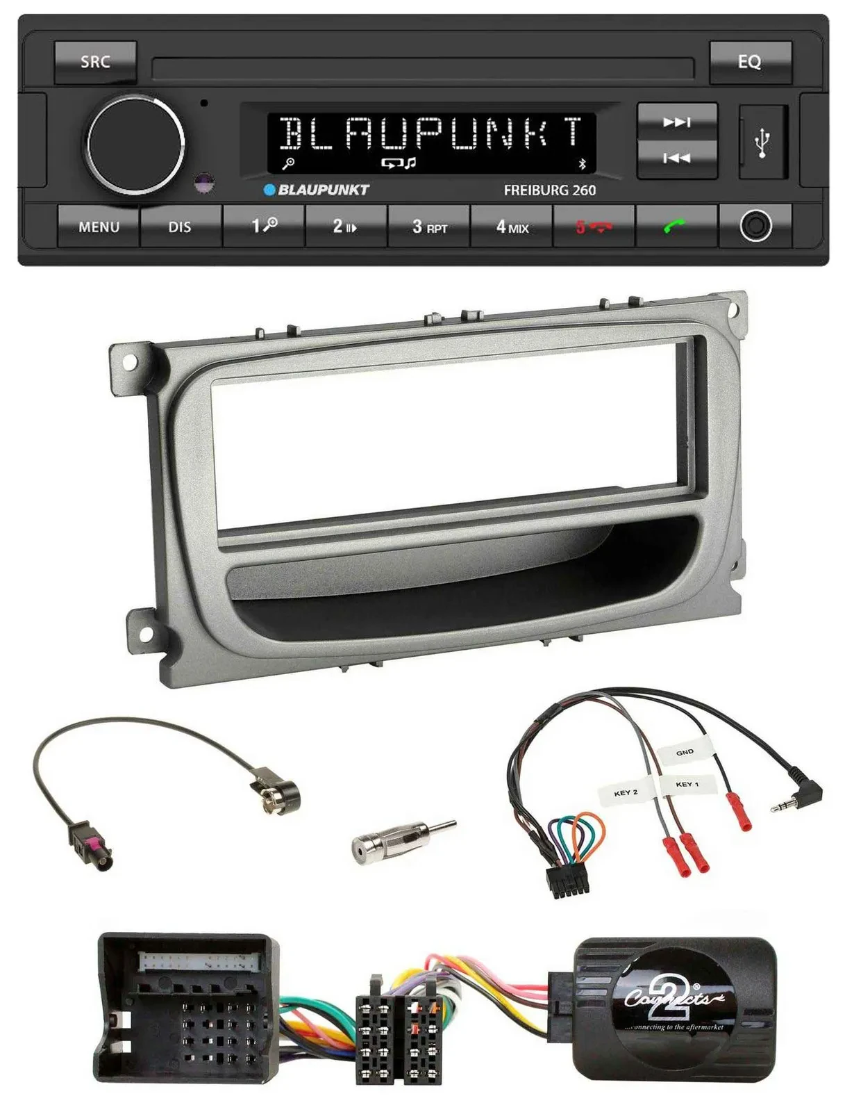 Blaupunkt Lenkrad Bluetooth MP3 USB Autoradio für Ford C-Max Focus Galaxy ab 07