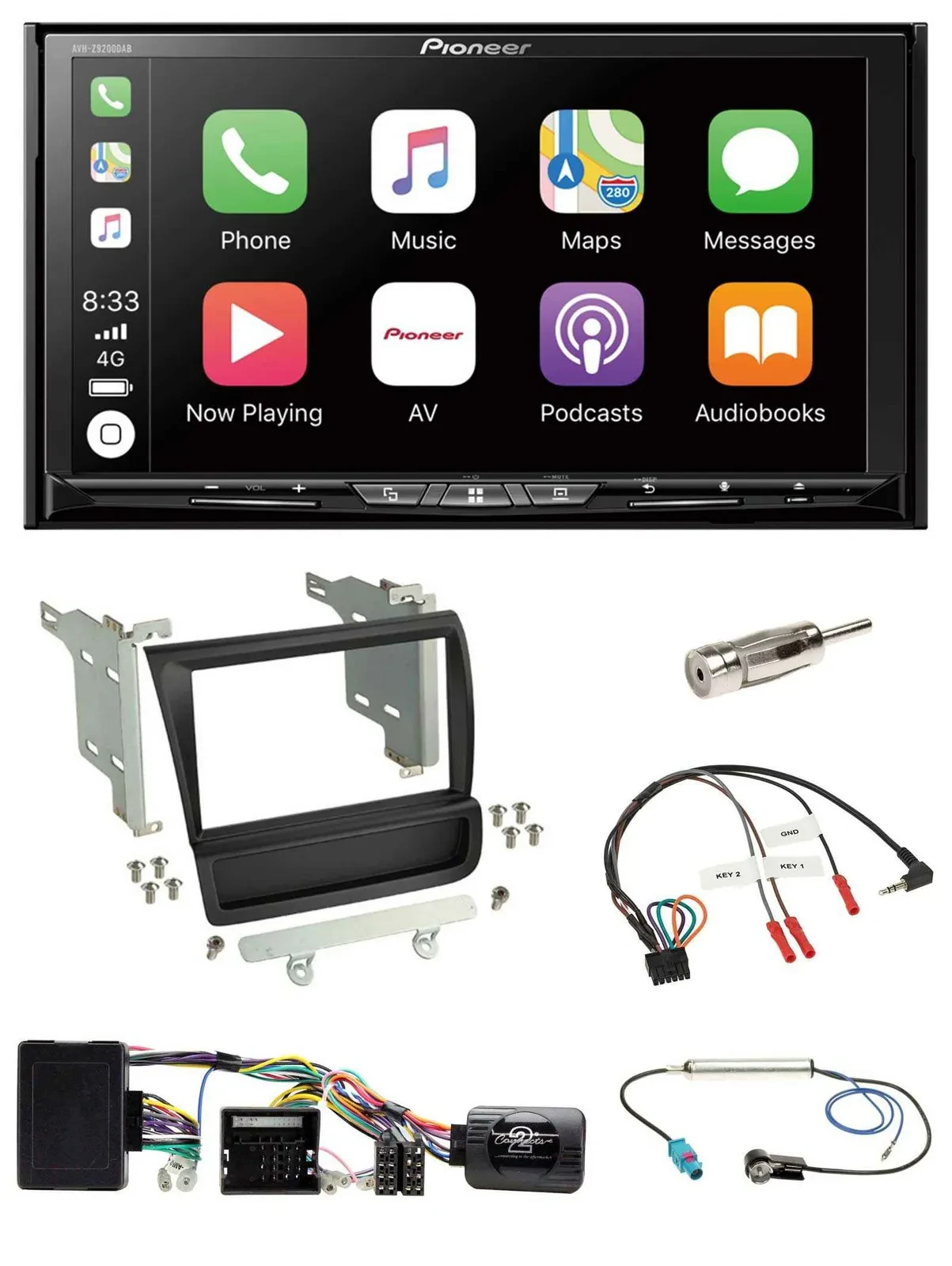 Pioneer 2DIN Lenkrad USB DAB DVD Bluetooth Autoradio für Audi R8 42 2006-2015