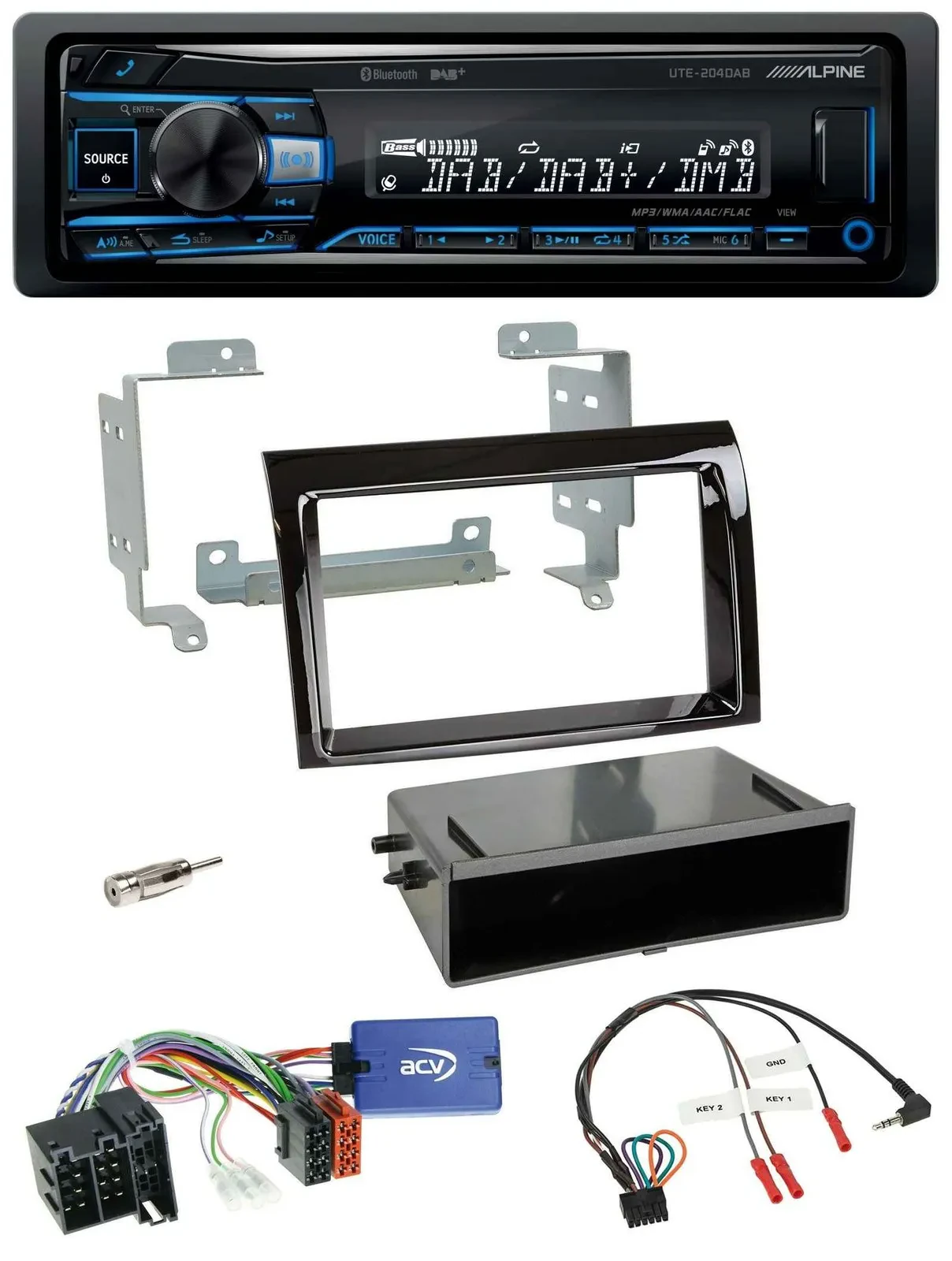 Alpine USB Bluetooth DAB Lenkrad Autoradio für Fiat Ducato 2008-11 Profi piano