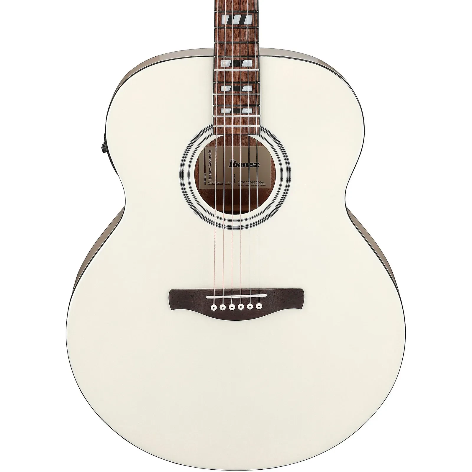 Ibanez AJ70M2E Artwood Jumbo Acoustic-Electric Guitar, Solid Spruce, Pearl White