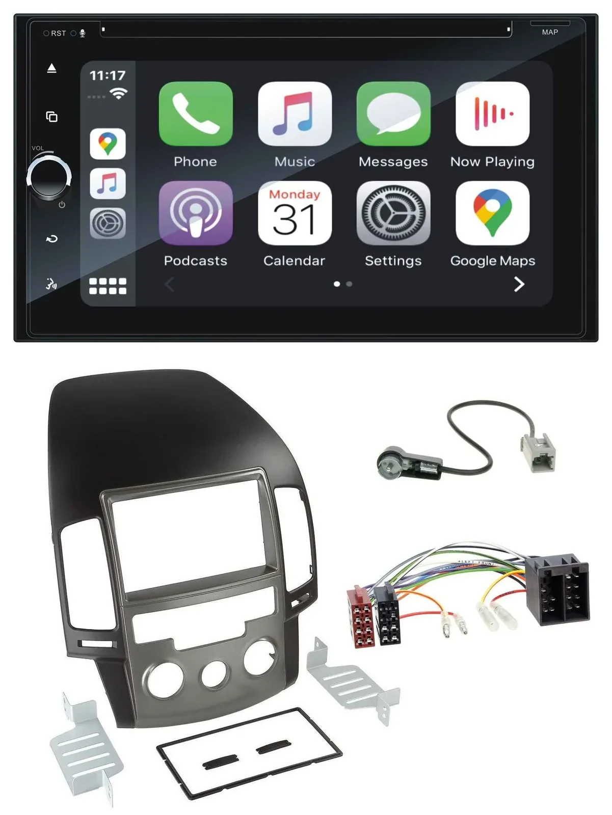 Blaupunkt 2DIN Bluetooth DAB USB DVD MP3 Autoradio für Hyundai i30 (ab 08)