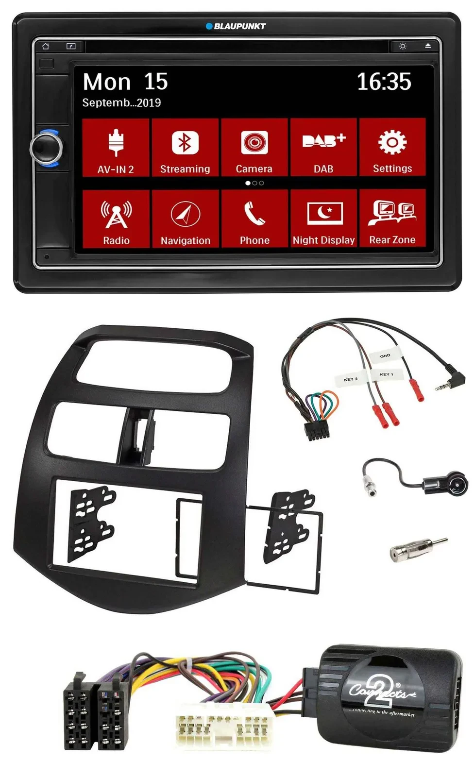 Автомагнитола для Chevrolet Spark Blaupunkt KLM 2DIN Bluetooth DAB USB TMC Навигация