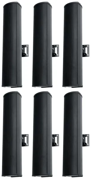 (6) Rockville WET ARRAY 4 Black Line Array Speakers For church/School/Auditorium