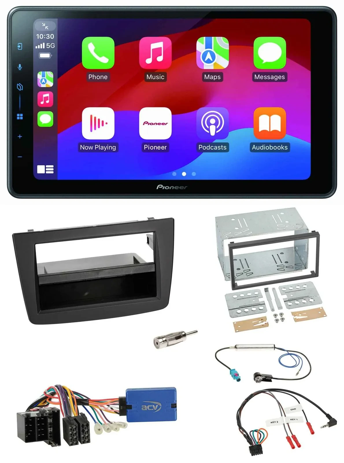 Pioneer Bluetooth 2DIN USB Lenkrad DAB Autoradio für Alfa Romeo Mito ISO 955 13-