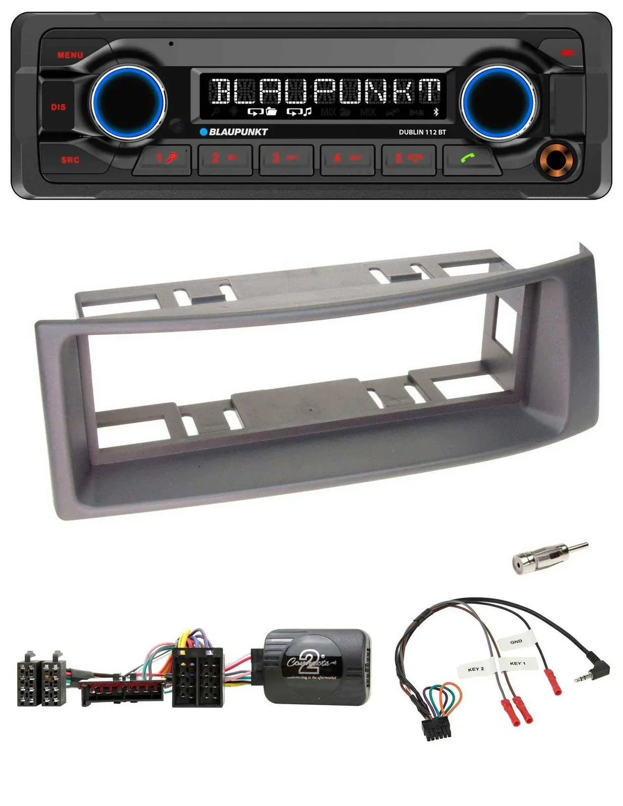 Blaupunkt MP3 Bluetooth USB Lenkrad Autoradio für Renault Megane Scenic 96-00 an