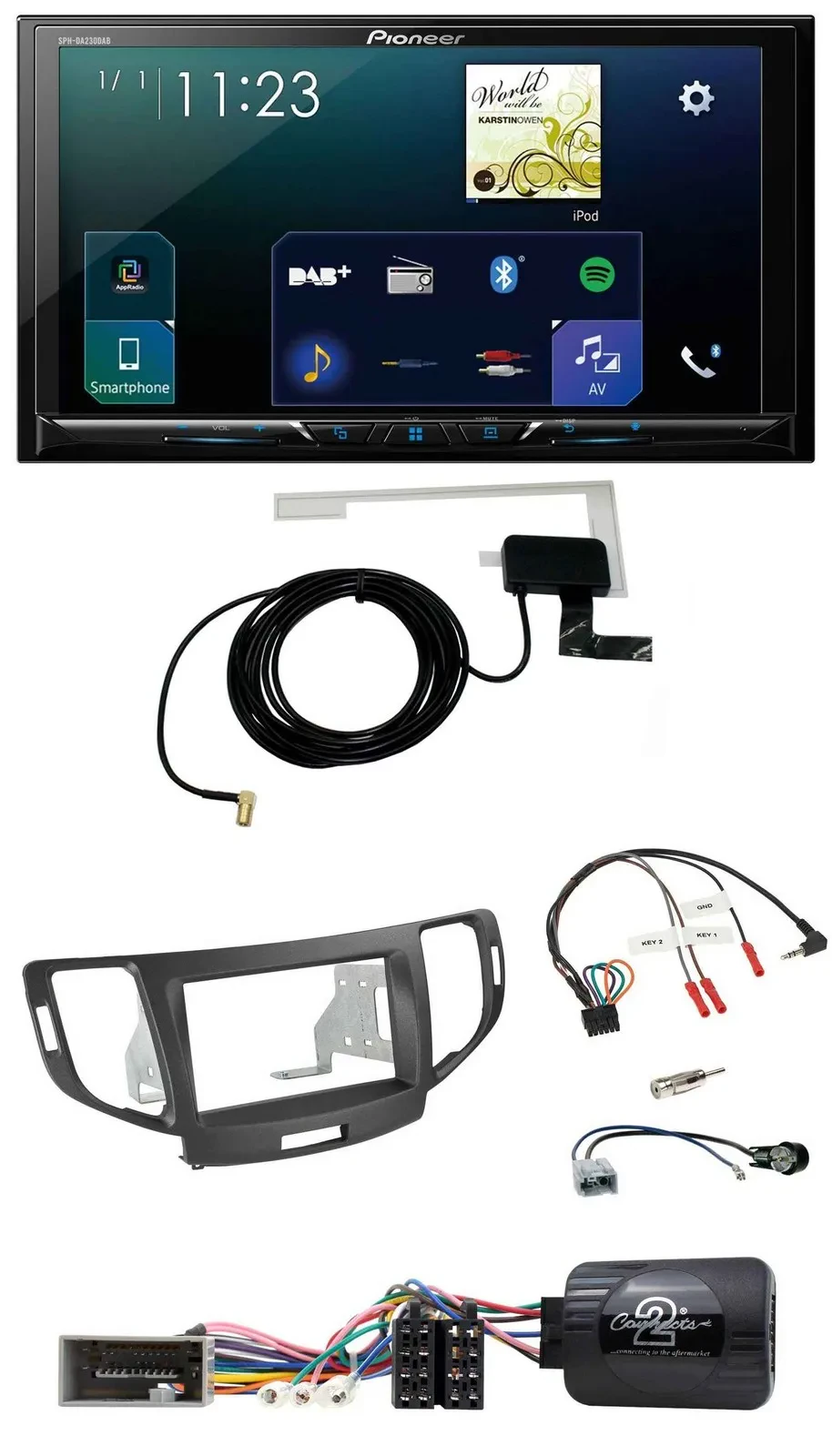 Pioneer 2DIN DAB USB Lenkrad Bluetooth Autoradio für Honda Accord 2008-2015 anth
