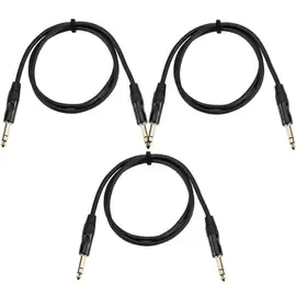 Коммутационный кабель HA 3x Platinum Pro 3'TRS 1/4" Male-Male Interconnect Cable,Rean Gold Connectors