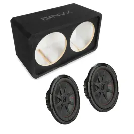 Сабвуфер для авто NVX NE122S_48CWRT124 двойной 12", закрытый, MDF 3/4", с CompRT shallow subwoofer