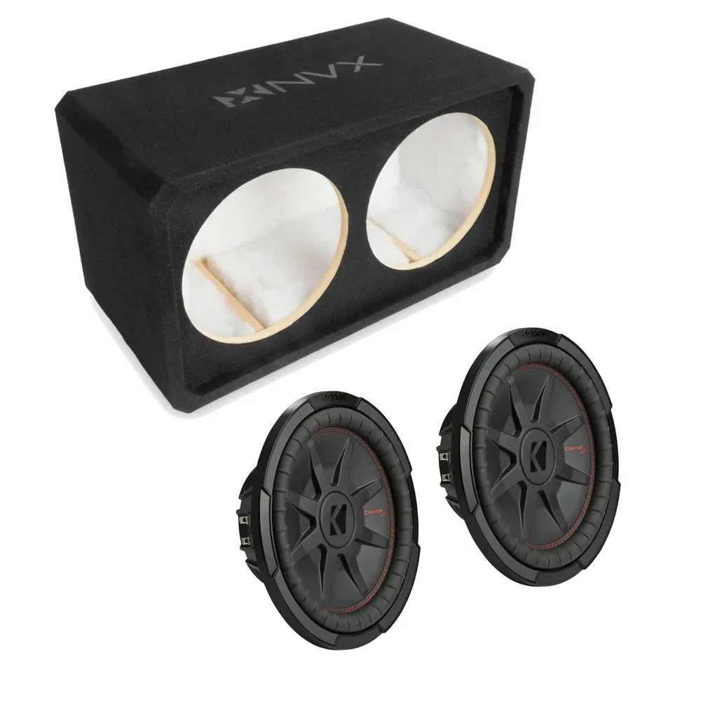 Сабвуфер для авто NVX NE122S_48CWRT124 двойной 12", закрытый, MDF 3/4", с CompRT shallow subwoofer