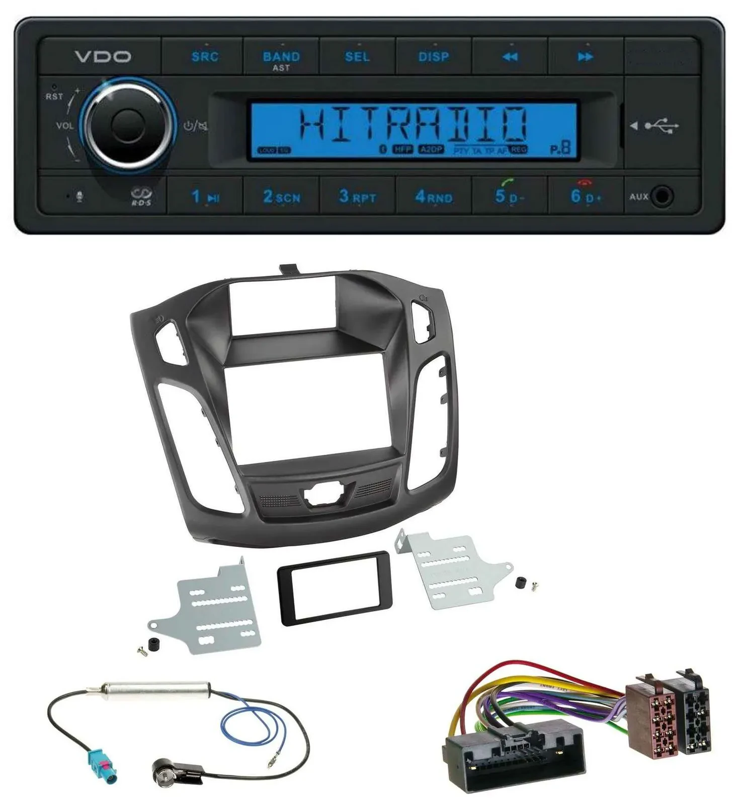 VDO AUX Bluetooth USB MP3 Autoradio für Ford Focus (DYB, 2011-2014)
