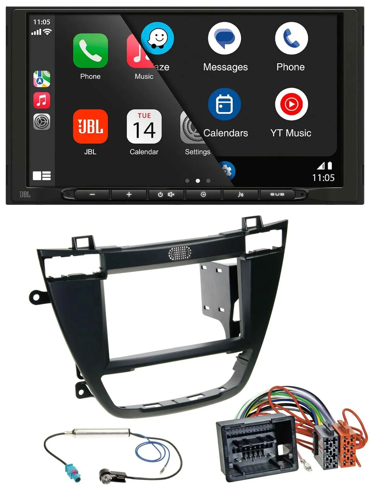 JBL USB 2DIN MP3 Bluetooth AUX Autoradio für Opel Insignia 08-13 schwarz