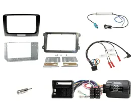 Radioset Lenkradadapter Doppel DIN Autoradio für Skoda Superb 2008-2015 schwarz