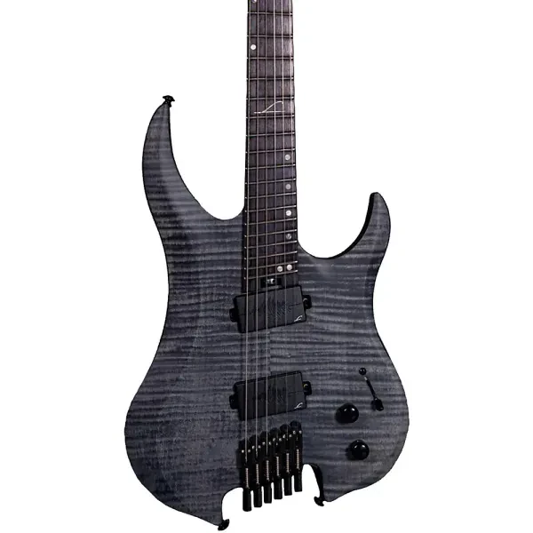 Legator Ghost 6 String Multi-Scale Super Shred Series Flamed Maple Guitar Black