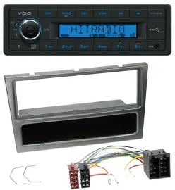 VDO Bluetooth AUX USB MP3 Autoradio für Opel Corsa C ISO 2000-2004 aluminium
