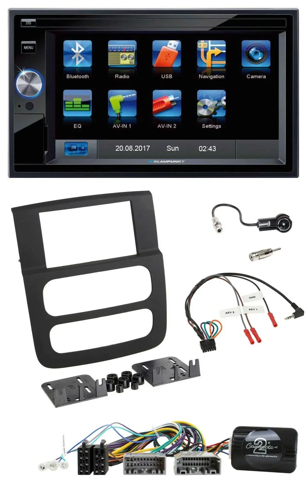 Автомагнитола для Dodge RAM 2002–2006 Blaupunkt 2DIN, Bluetooth, USB, SD, MP3