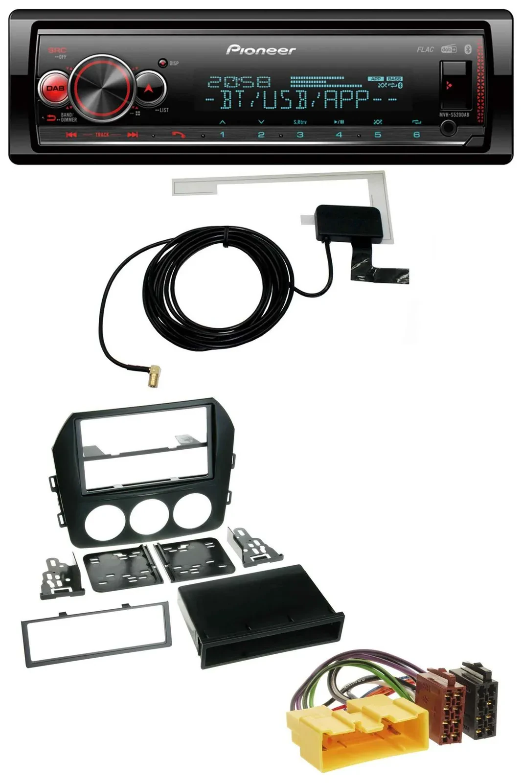 Pioneer Bluetooth DAB USB MP3 Autoradio für Mazda MX-5 (ab 2008)