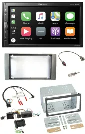 Pioneer USB Lenkrad DAB 2DIN Bluetooth Autoradio für Ford Kuga 2008-2012 silber