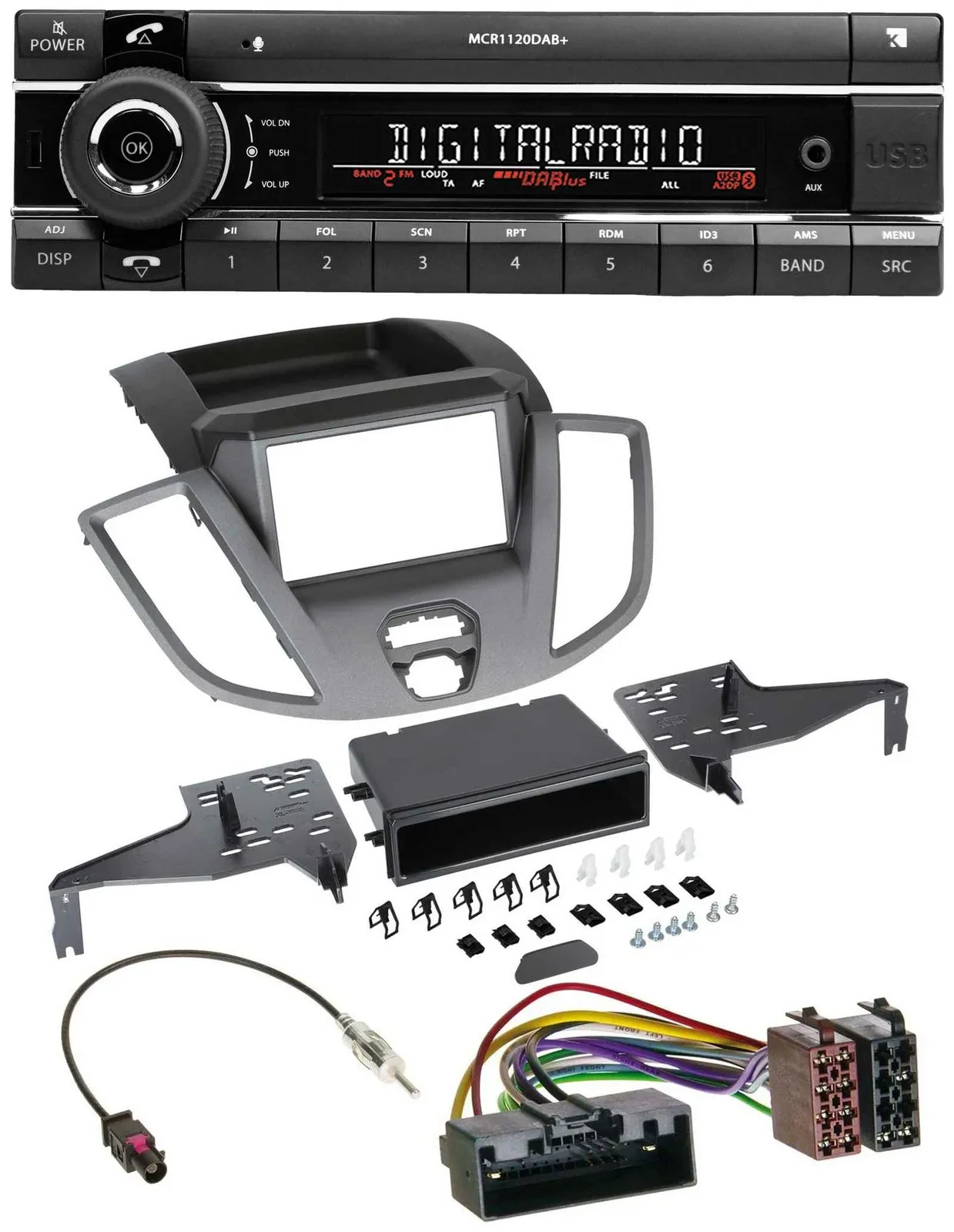 Kienzle Bluetooth MP3 USB DAB Autoradio für Ford Transit V363 (2014-2018)