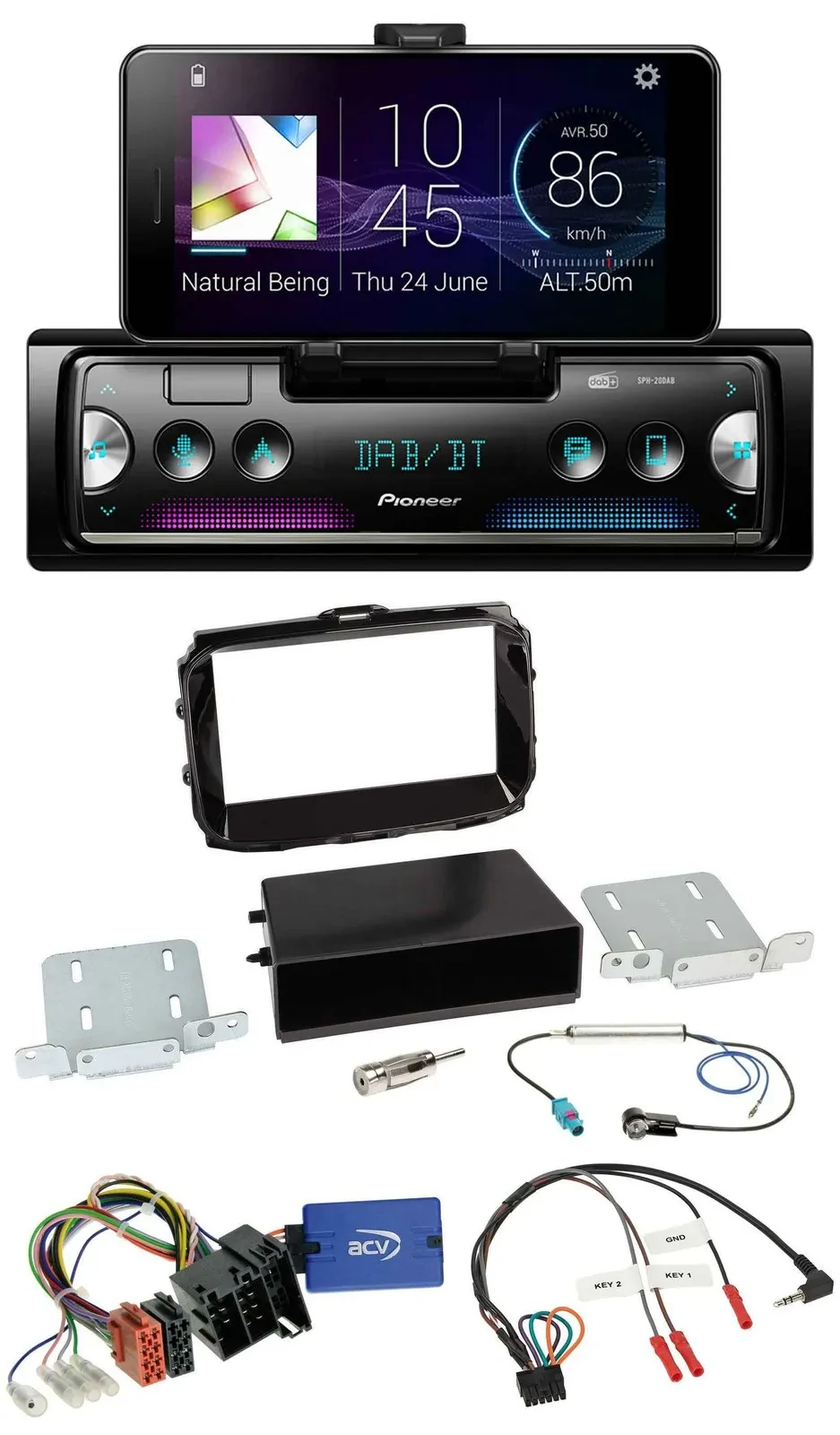 Автомагнитола Pioneer Bluetooth DAB USB для Alfa Romeo Giulietta 2013–2021, ISO