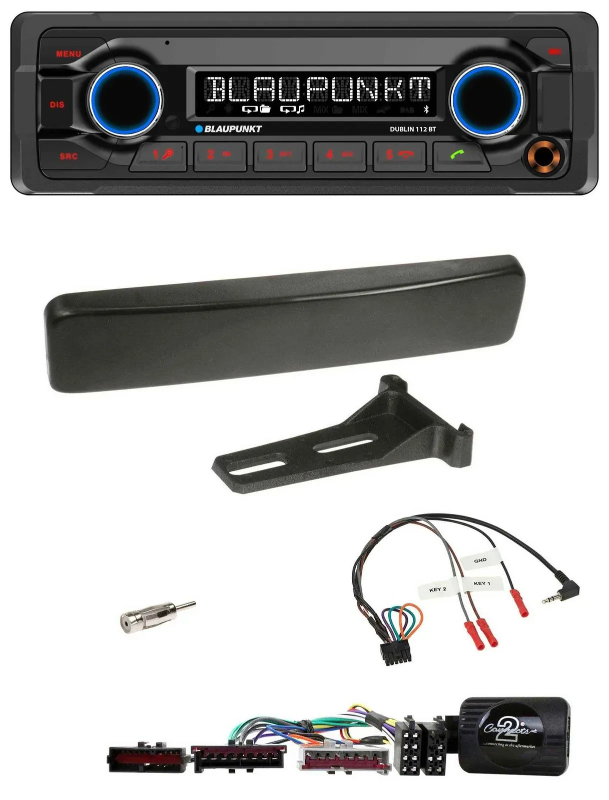 Автомагнитола для Ford Focus/Mondeo Blaupunkt MP3, Bluetooth, USB, управление с руля, черная