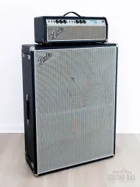 1969 Fender Bassman Drip Edge Silverface Vintage Tube Amp w/ 2x12 Cab, AA864