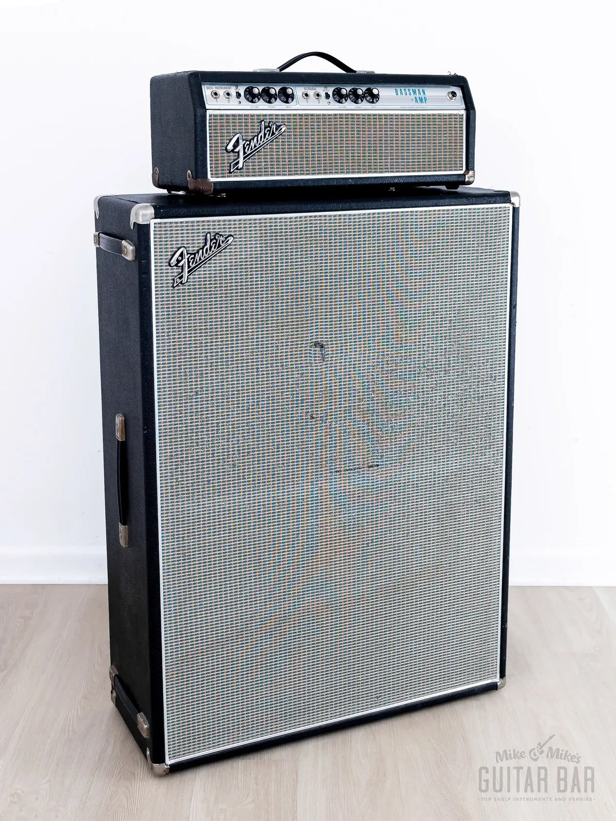 1969 Fender Bassman Drip Edge Silverface Vintage Tube Amp w/ 2x12 Cab, AA864