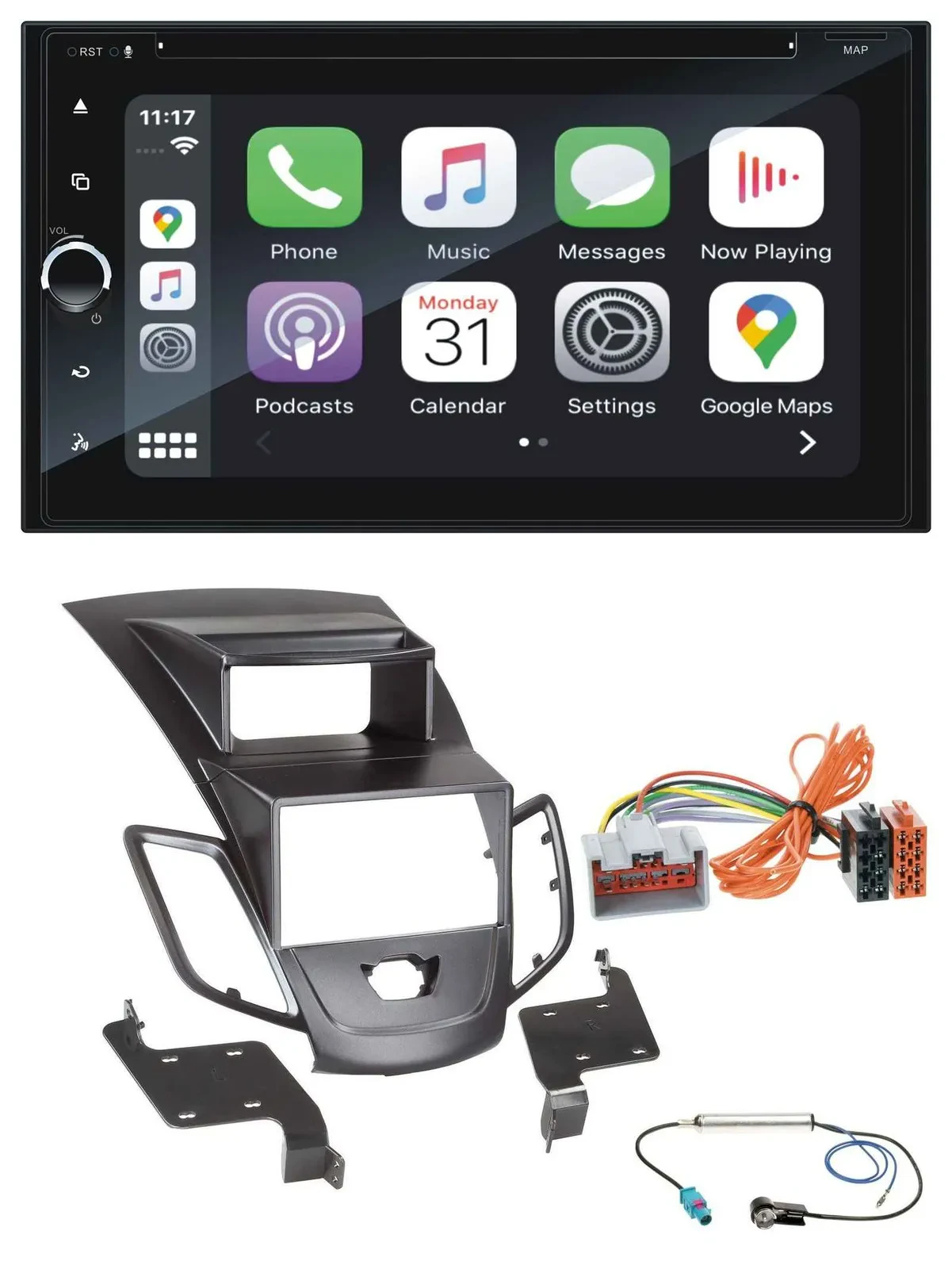 Blaupunkt 2DIN Bluetooth DAB USB DVD MP3 Autoradio für Ford Fiesta 08-10 Display