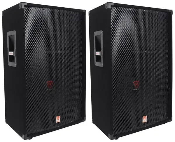 (2) Rockville RSG15 15” 3-Way 1500 Watt 8-Ohm Passive DJ/Pro Audio PA Speaker