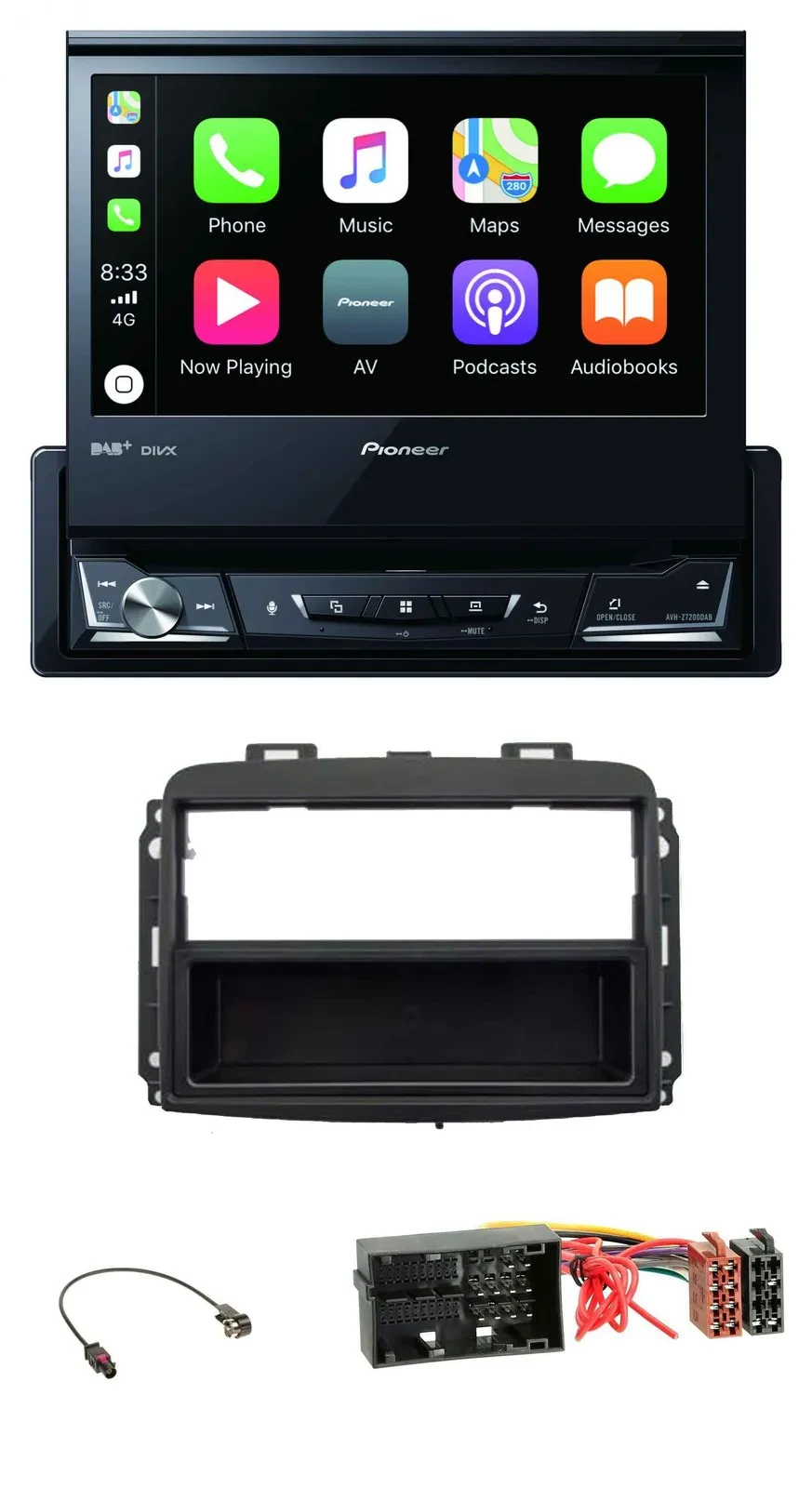 Pioneer DVD Bluetooth DAB USB MP3 Autoradio für Fiat 500 L (ab 2012)