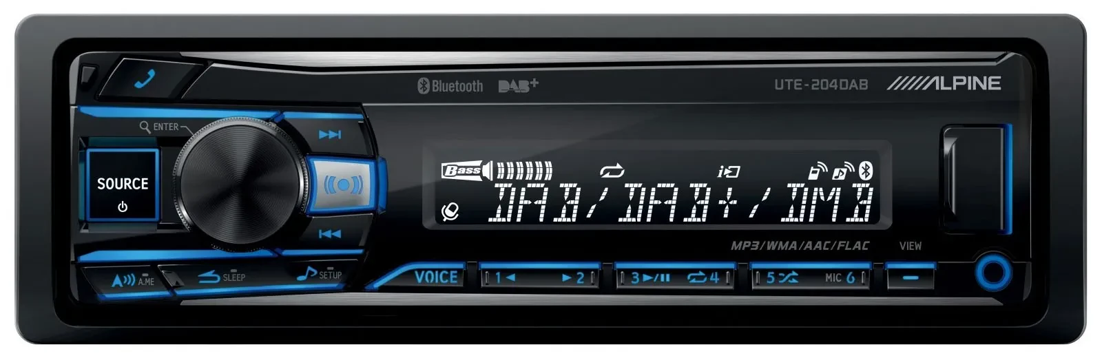 Автомагнитола Alpine UTE-204DAB DAB, Bluetooth, USB, iPod, AUX-In
