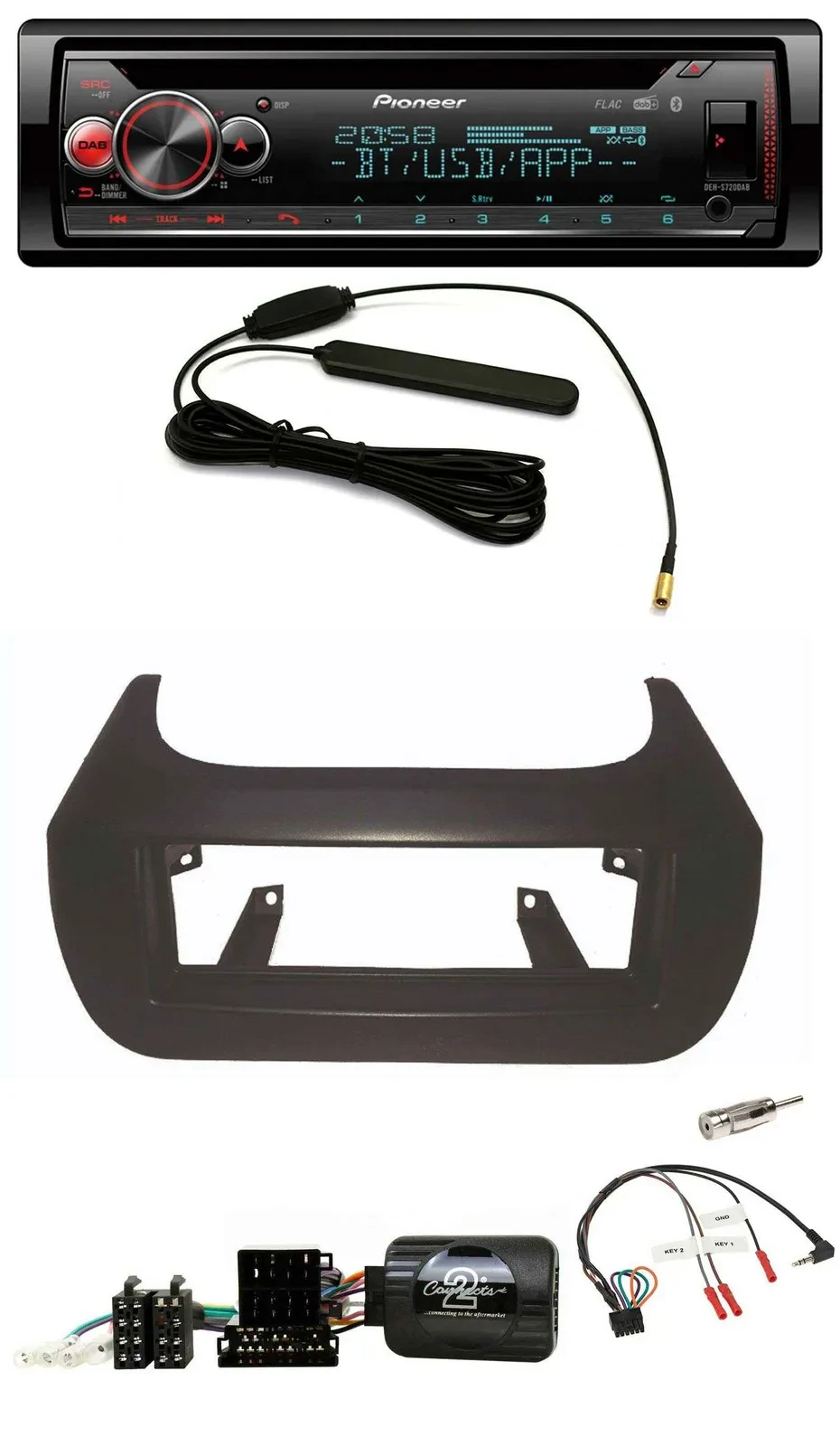 Pioneer USB DAB Lenkrad Bluetooth CD Autoradio für Citroen Nemo Fiat Fiorino Peu