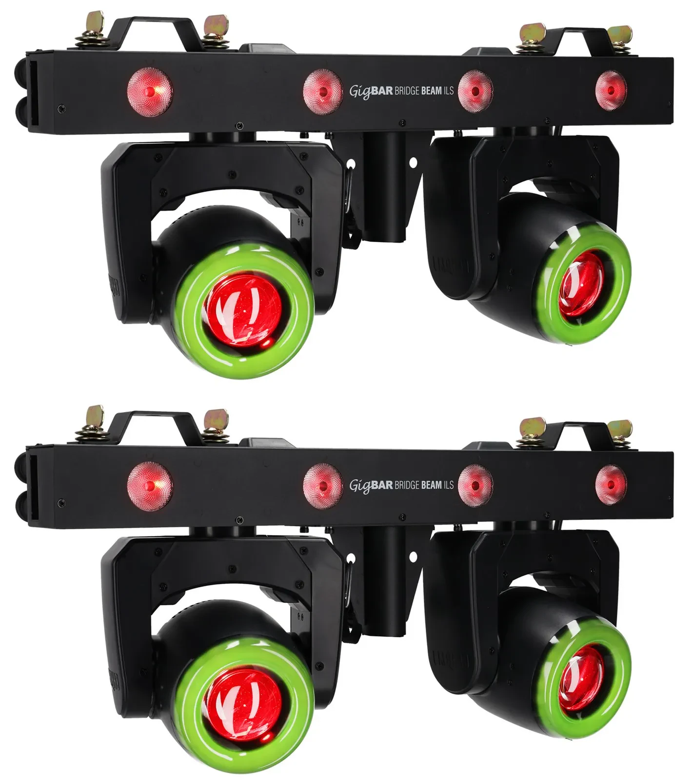 (2) Chauvet GIGBAR BRIDGE BEAM ILS Light Bars w/Moving Heads/Wash/RGBW Rings