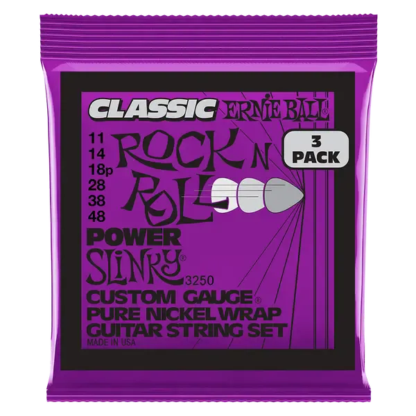 Струны для электрогитары ERNIE BALL 3250 Pure Nickel Slinky Classic Power 3 Pack 11-48