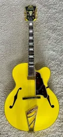 Электрогитара полуакустическая D'Angelico Deluxe EXL-1 Limited Edition Matte Electric Yellow с кейсом