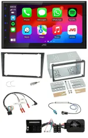 Автомагнитола JVC 2DIN Bluetooth USB DAB для Opel Tigra C, Corsa C, Meriva, серый