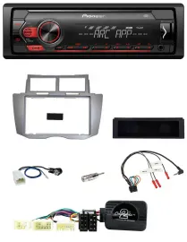 Pioneer DAB 1DIN MP3 Lenkrad USB Autoradio für Toyota Yaris 2007-2011 silber