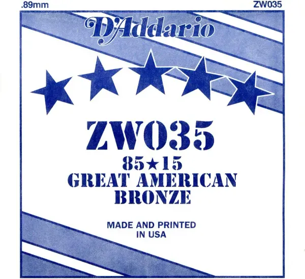 D'ADDARIO ZW035 85.15 Great American Bronze .89mm