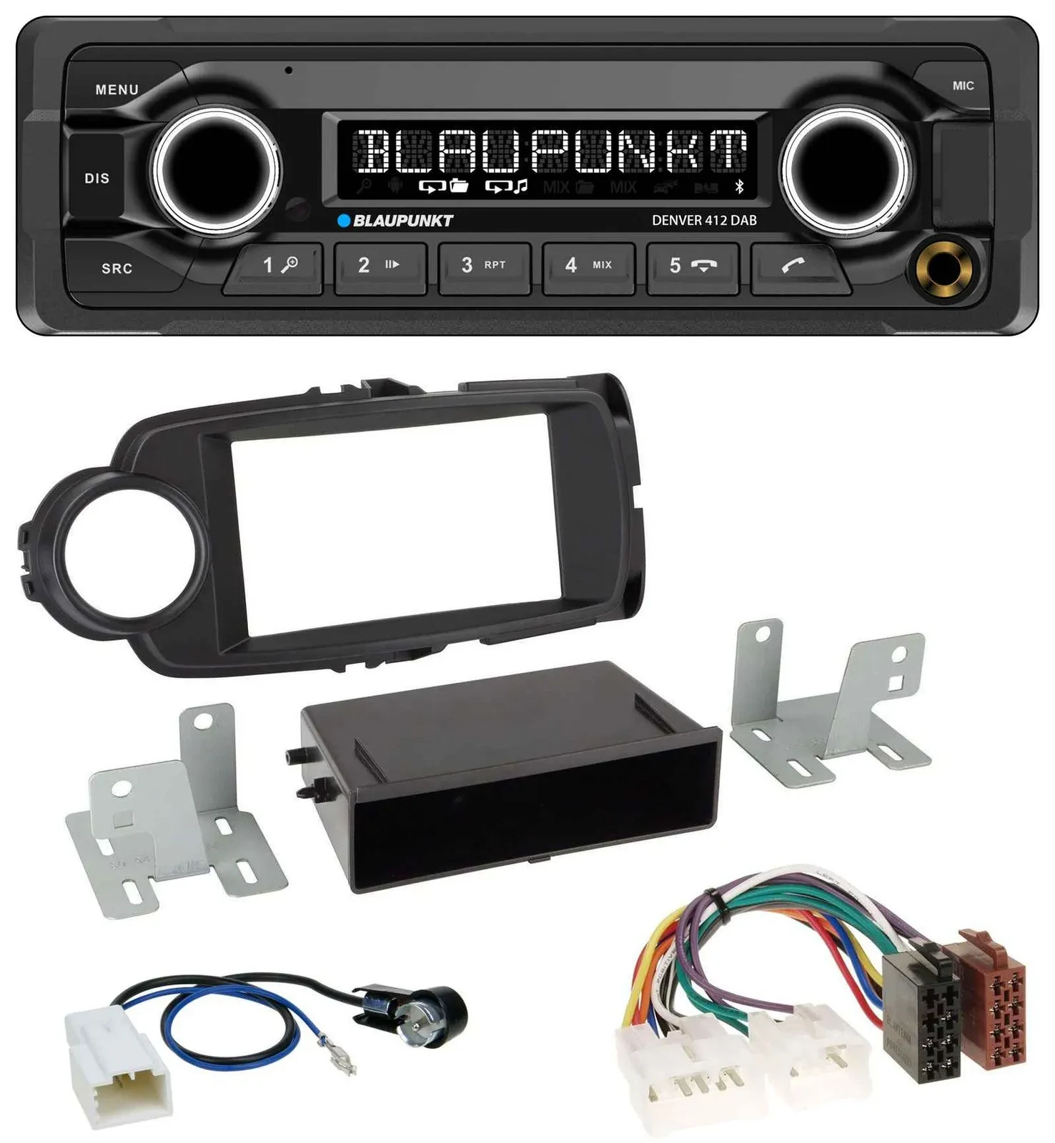 Автомагнитола для Toyota Yaris (2011–2014) Blaupunkt Bluetooth DAB MP3 USB черная