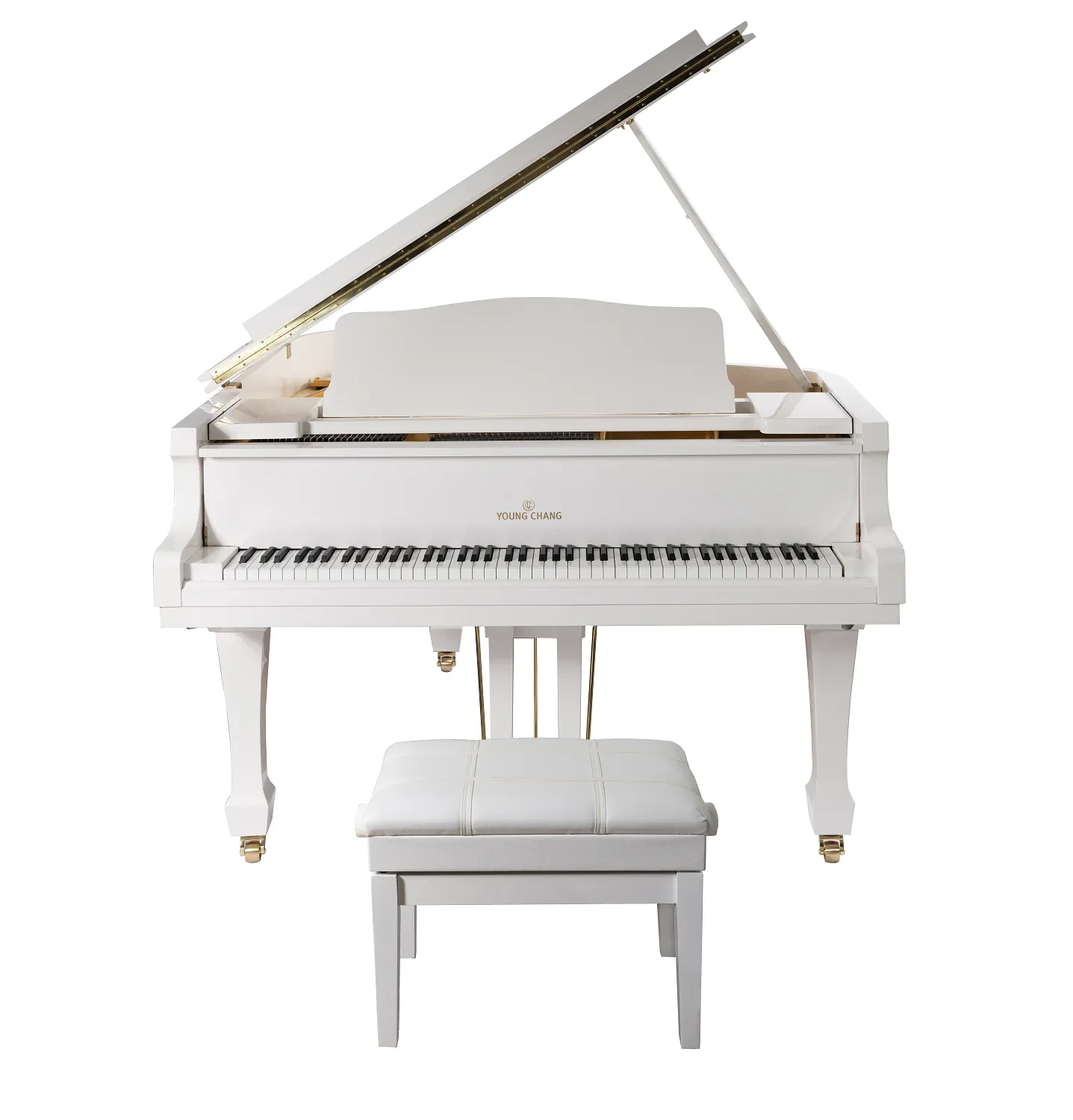 Рояль Young Chang YC186E WHP акустический белый, с банкеткой
