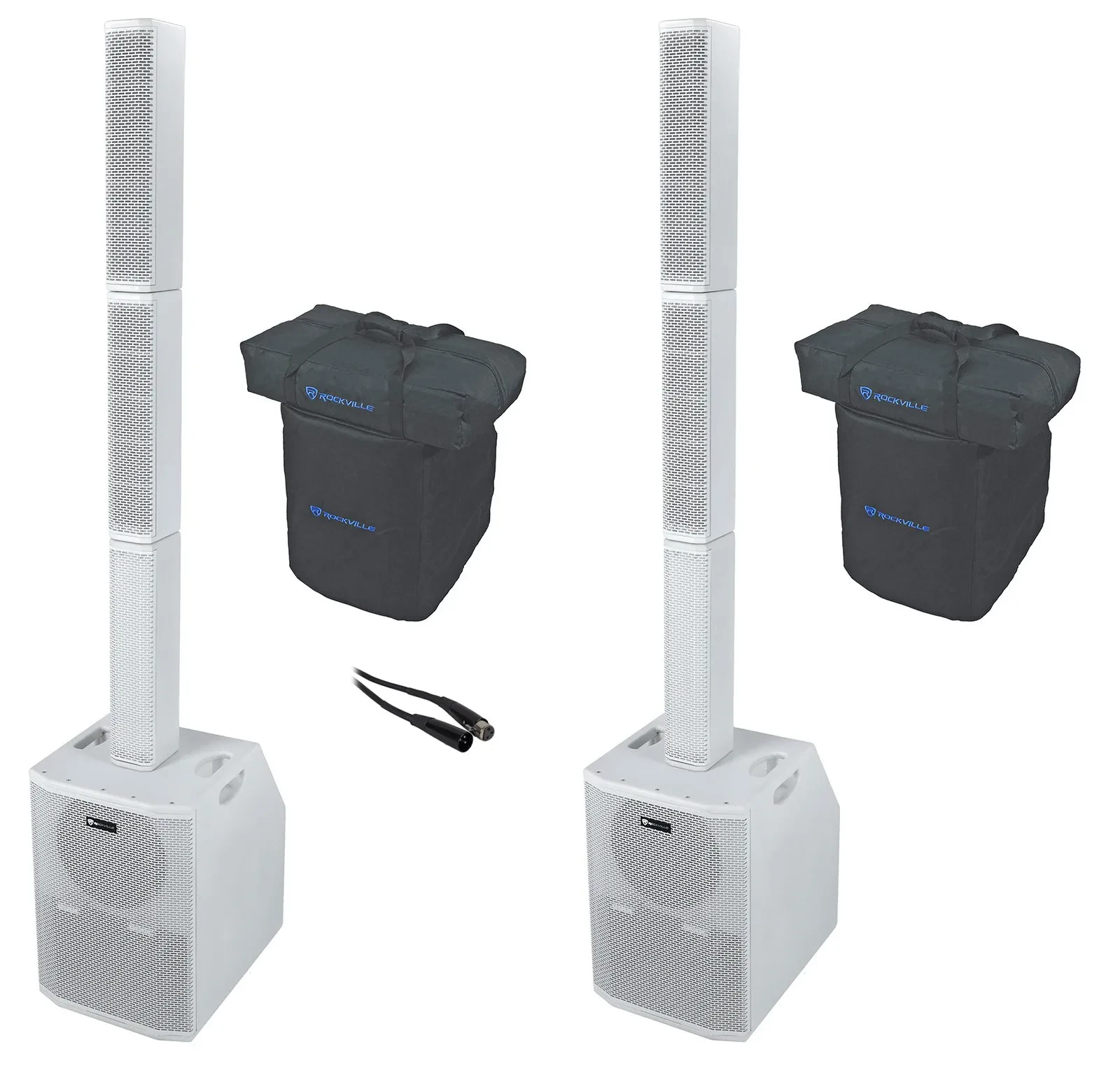 Активная колонная акустическая система Rockville TITAN ARRAY SYSTEM V2 белая (набор, пара), сабвуфер 2x10"