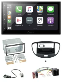 Автомагнитола для Hyundai i10 (2008–2013) Pioneer 2 DIN, MP3, Bluetooth, DAB, USB, черная