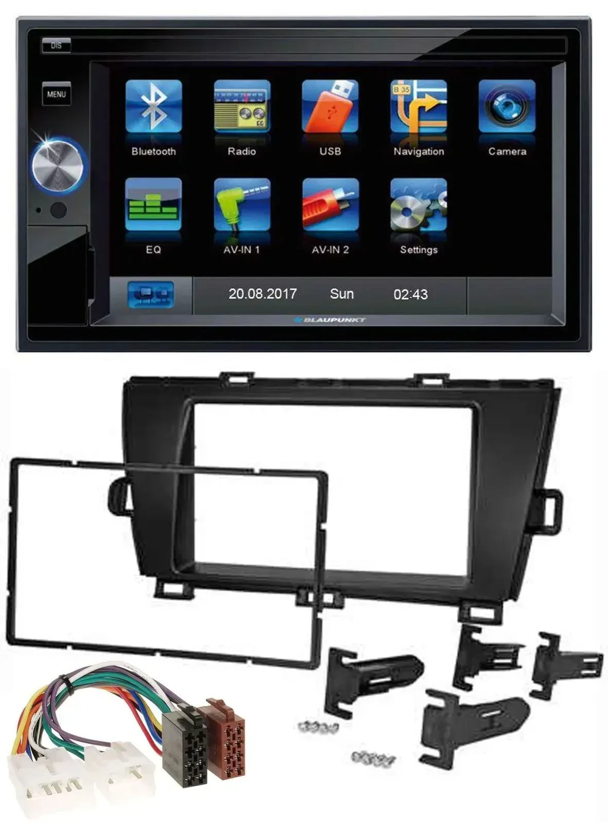 Blaupunkt SD Bluetooth 2DIN MP3 USB AUX Autoradio für Toyota Prius (2009-2012)