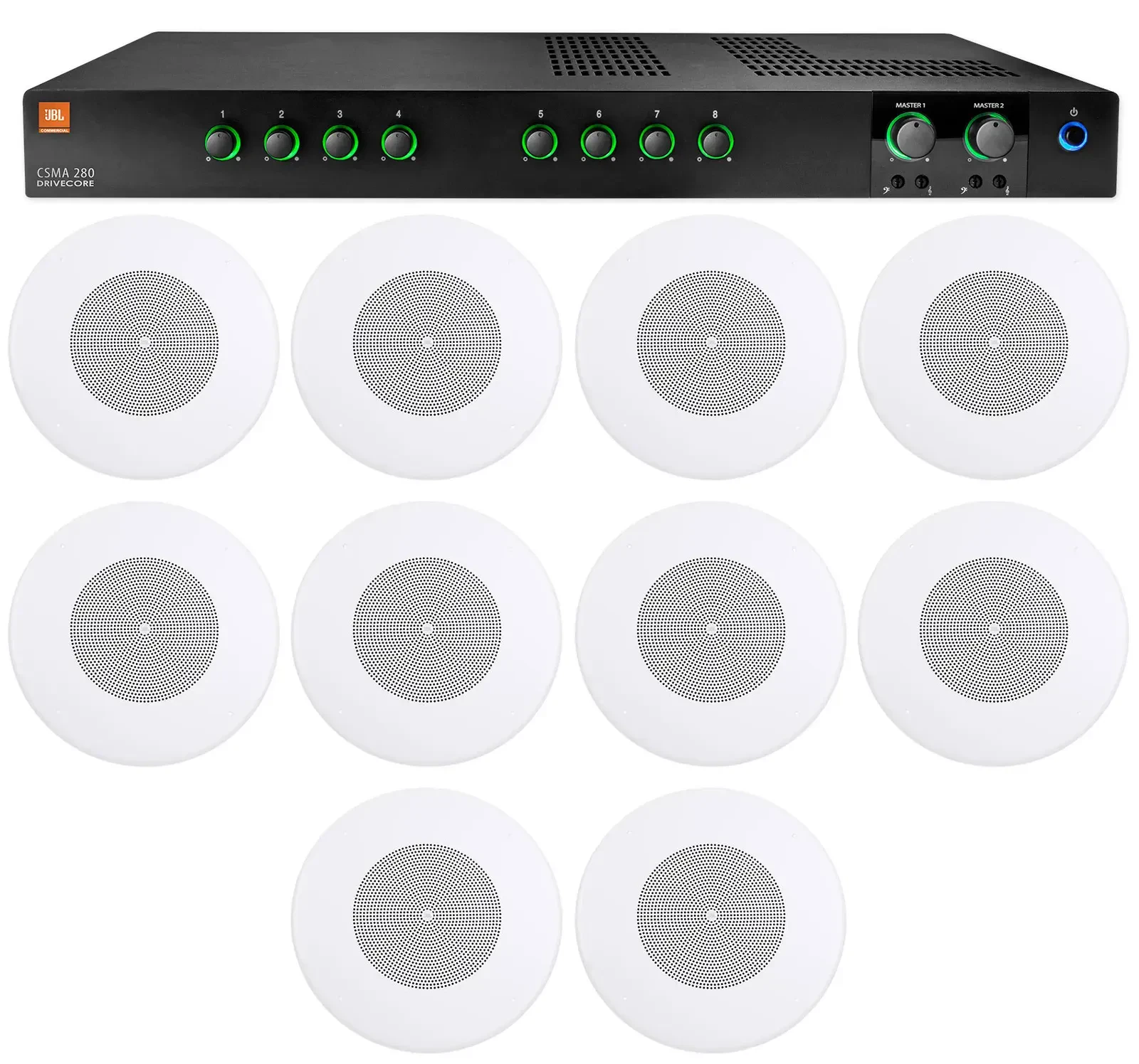 Потолочная акустика JBL CSMA280 White с усилителем (10 штук)