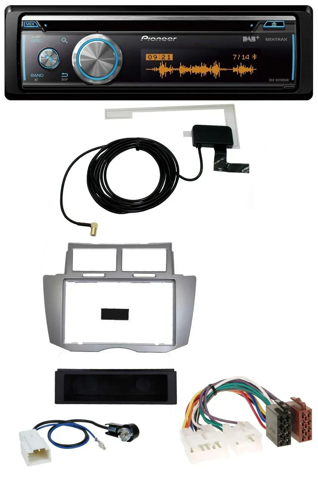 Pioneer Bluetooth DAB MP3 USB CD Autoradio für Toyota Yaris (2007-2011)