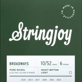 Струны для электрогитары Stringjoy Broadways Pure Nickel Heavy Bottom Light 10-52