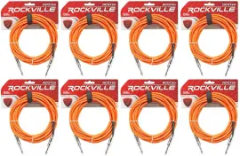 Инструментальный кабель Rockville RCGT20O Orange 6.1 м (8 штук)