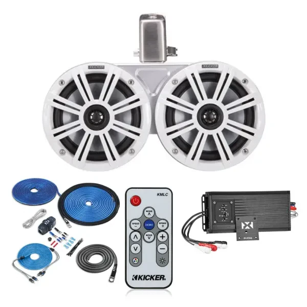 Kicker KMTDC65W 130W 6.5” Tower Speakers System Package