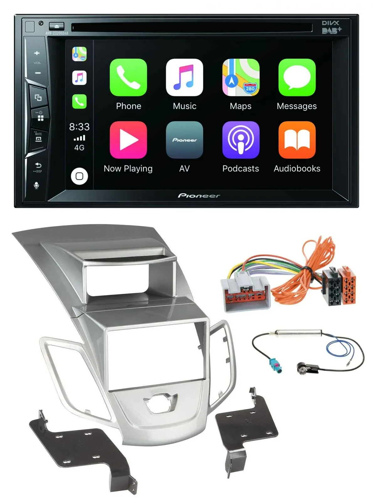 Автомагнитола для Ford Fiesta (2008–2010) Pioneer 2DIN, MP3, USB, DVD, Bluetooth, DAB, дисплей